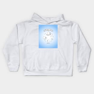 The Boba Fitness Cycle! (Blue and White) Kids Hoodie